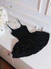 Đầm Chấm Bi Tầng Viền Màu
