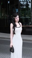 Đầm Balo Dài Chấm Bi