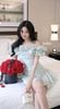 Đầm Voan Bẹt Vai Đính Bông