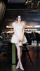 Đầm Ren Tay Phồng Viền Đá