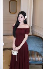 Đầm Len Xoắn Bẹt Vai