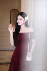 Đầm Len Xoắn Bẹt Vai