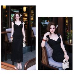 Đầm Ren Hoa Nổi Đính Nơ
