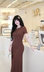 Đầm Thun Viền Bèo Tay Con