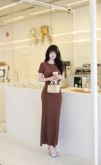 Đầm Thun Viền Bèo Tay Con