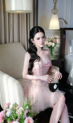 Đầm Lưới Ren Kết Nơ