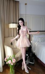 Đầm Lưới Ren Kết Nơ