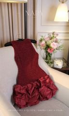 Đầm Ren Hở Lưng Tùng Bí