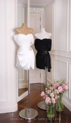 Đầm Lưới Bẹt Vai Phối Lụa