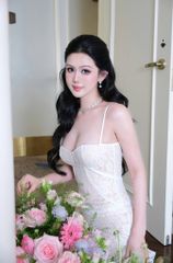 Đầm Ren Nền Hoa Đuôi Cá