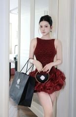 Đầm Ren Hở Lưng Tùng Bí