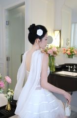 Đầm Cup Ren Nền Hoa