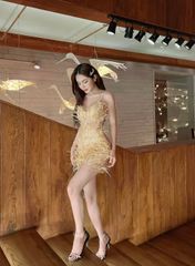 Body Lưới Nhũ Đính Lông