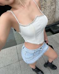Áo Tà Nhọn Viền Đá
