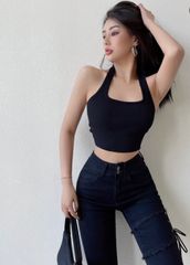 Áo Thun Yếm Xoắn Sau
