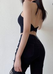 Áo Thun Yếm Xoắn Sau