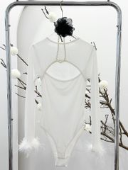 Áo Bodysuit Hở Ngực TD Lông