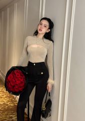 Áo Bodysuit Hở Ngực TD Lông