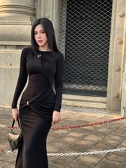 Đầm TD Cổ Tròn 2 Khoen
