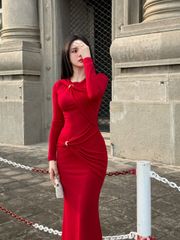 Đầm TD Cổ Tròn 2 Khoen