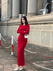 Đầm TD Cổ Tròn 2 Khoen
