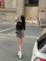 Chân Váy Caro 2 Túi Kèm Nịt