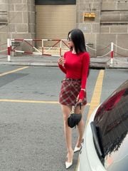 Chân Váy Caro 2 Túi Kèm Nịt