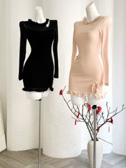 Đầm Viền Bèo Khoét 1 Vai
