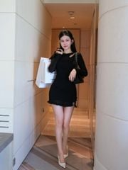 Đầm Viền Bèo Khoét 1 Vai