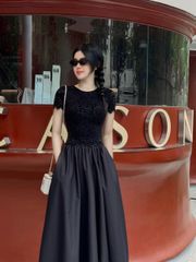 Đầm Tay Con Nhung Tùng Kate