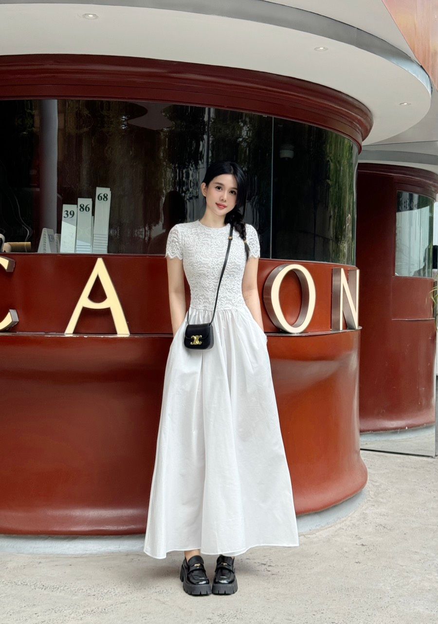 Đầm Tay Con Nhung Tùng Kate