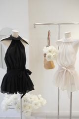 Đầm Yếm Cột Nơ Eo