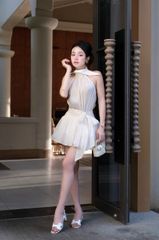Đầm Yếm Cột Nơ Eo