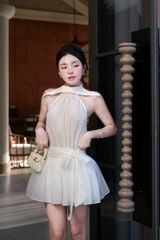 Đầm Yếm Cột Nơ Eo
