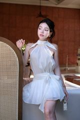 Đầm Yếm Cột Nơ Eo