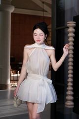 Đầm Yếm Cột Nơ Eo