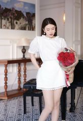 Set Xô Áo Tay Phồng + CV Viền Ren