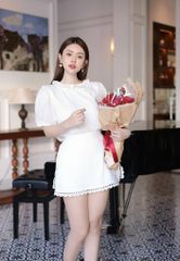 Set Xô Áo Tay Phồng + CV Viền Ren