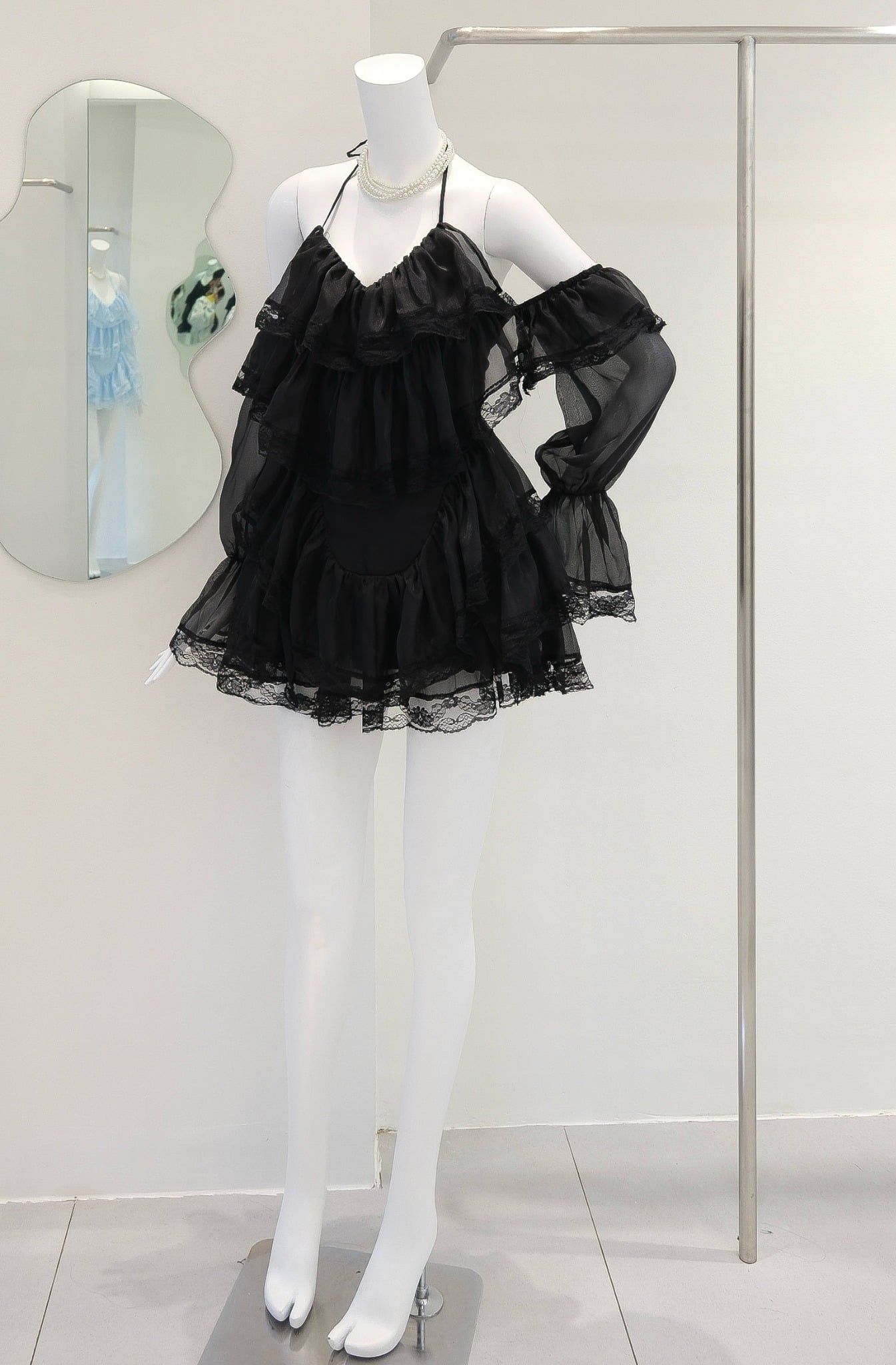 Đầm Yếm Voan Viền Ren TD Bẹt Vai