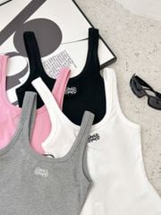 Áo Thun Cổ U Thêu Chữ