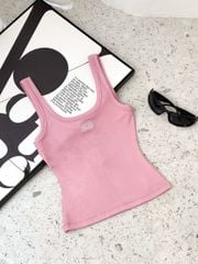 Áo Thun Cổ U Thêu Chữ