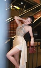 Đầm Yếm Lụa Kim Sa Đính Bông