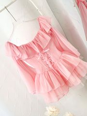 Đầm Xòe Bèo Bẹt Vai  Đan Dây