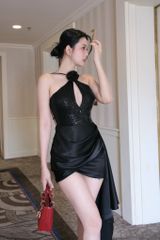 Đầm Yếm Lụa Kim Sa Đính Bông