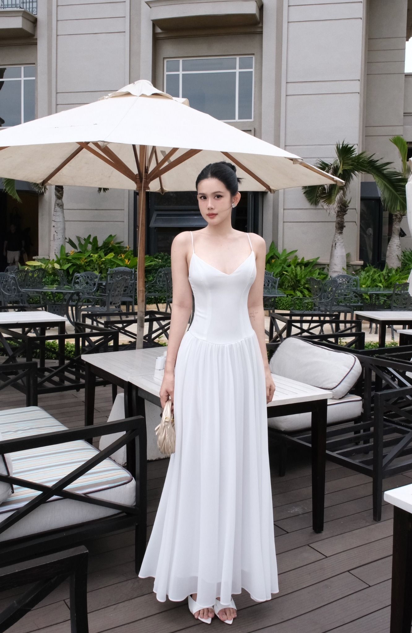 Maxi Cổ Tim 2S Trơn