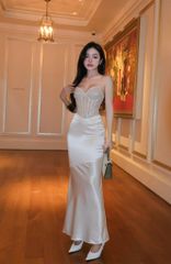 Đầm Lụa Đuôi Cá Kết Cườm