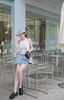 Chân Váy Jean Xòe Dập Li