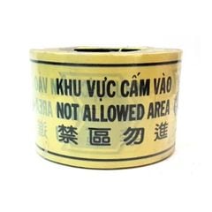Băng Rào Cảnh Báo Công Trình Vàng Đen Lõi Giấy Rộng 8cm Dài 100m