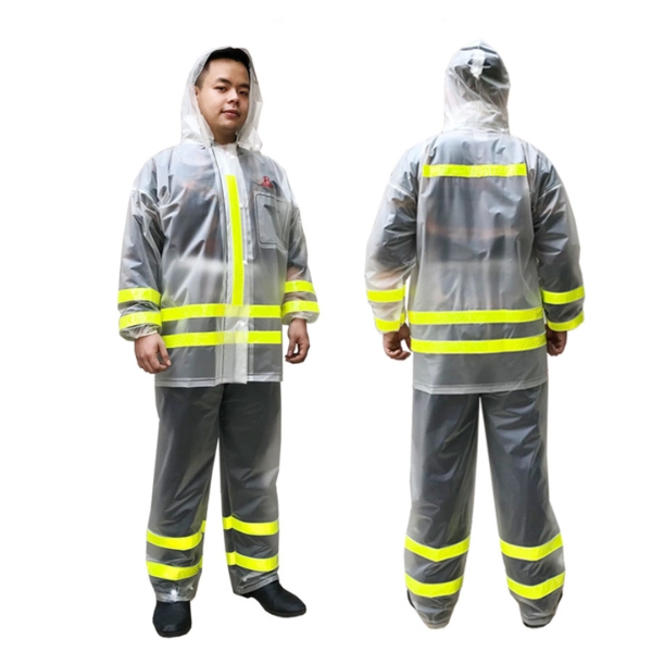 Áo Mưa Bộ Rando Màu Trong Suốt Phản Quang