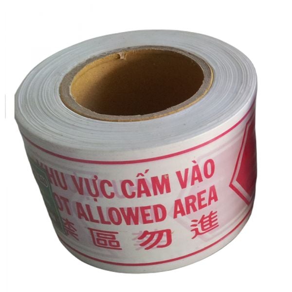 Cuộn Rào Cảnh Báo Công Trình, Khu Vực Nguy Hiểm Trắng Đỏ Ngang 8cm Dài 100m